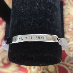 KEEP Collective Pink and Silver Bracelet with Engraved Bar